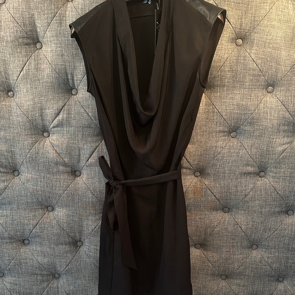 Guess by Marciano Black Midi Dress with Cowl Neck